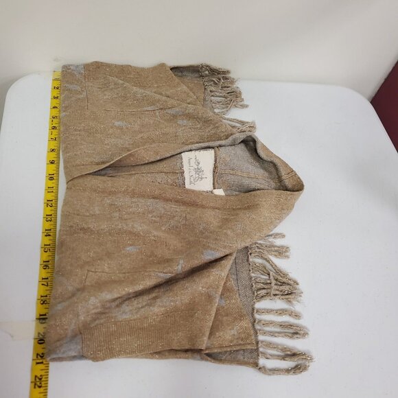 Angel Of The North Anthropologie Cashmere Icebloom Metallic Cardigan Size S Boho - Picture 9 of 12